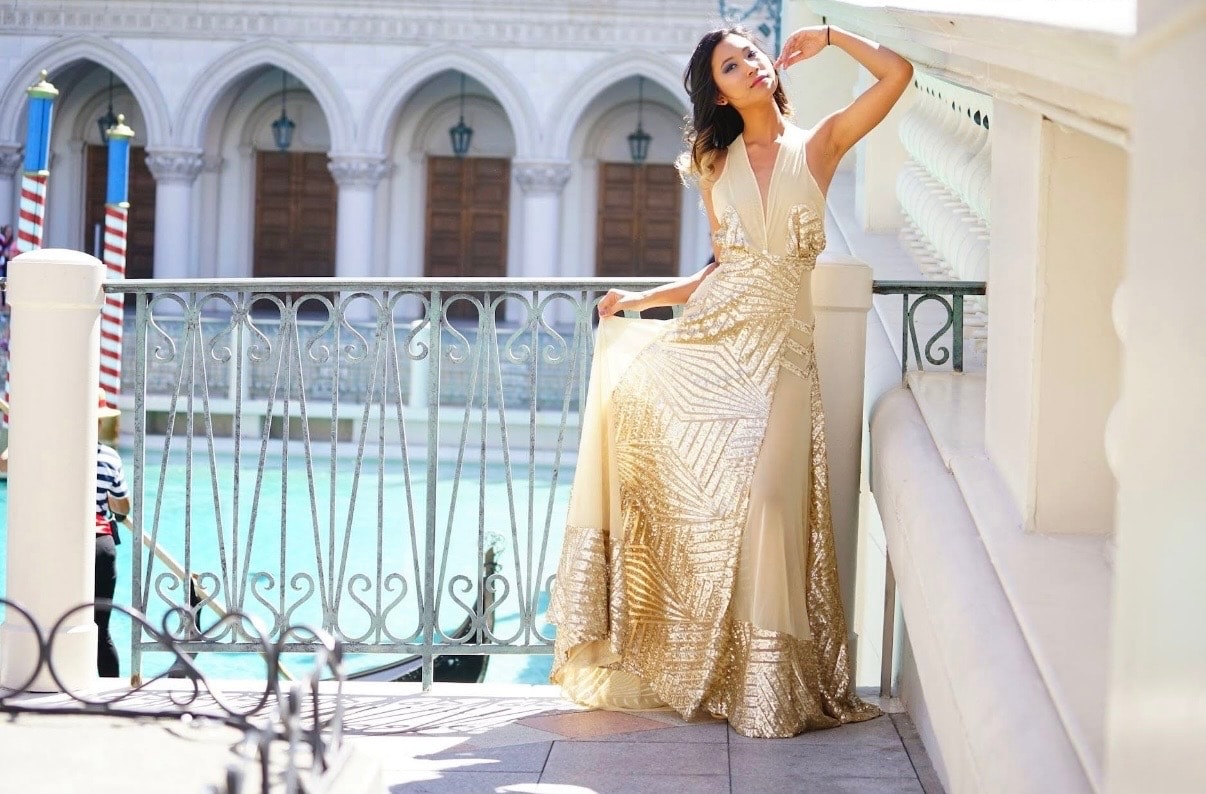 Gold Sequin Ballgown